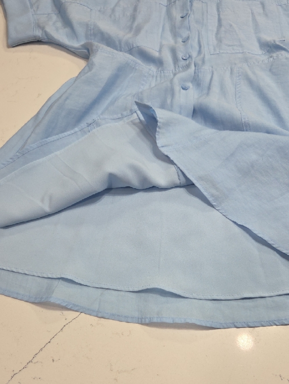 ZARA Light Blue Button-Up Dress Shirt SzL Gentle Used - Picture 4 of 9
